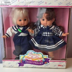 Sweet Twin Dolls - Navy and White